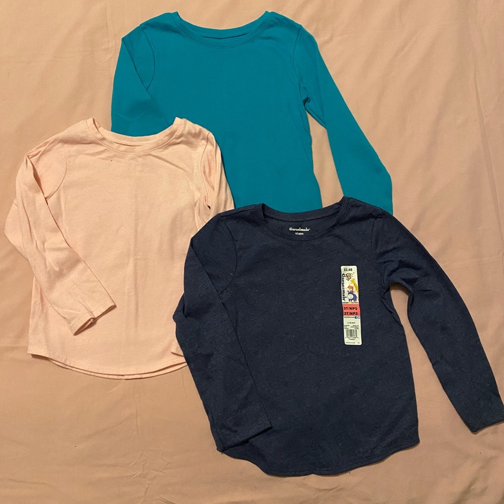 3 Pack Girls Long Sleeve Tees